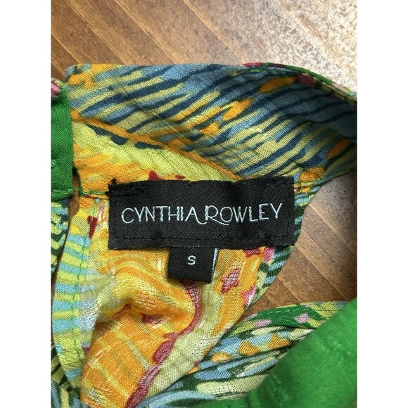 Cynthia Rowley Tropical Print Smocked Bodice Top Sz S - Picture 5 of 6